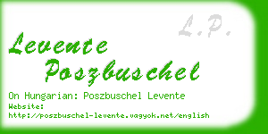 levente poszbuschel business card